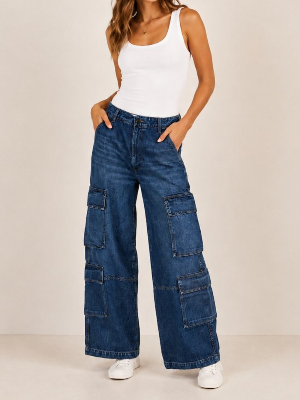 Citizens of Humanity Marcelle Cargo Jeans High Rise Wide Leg Utility Denim Sz 29